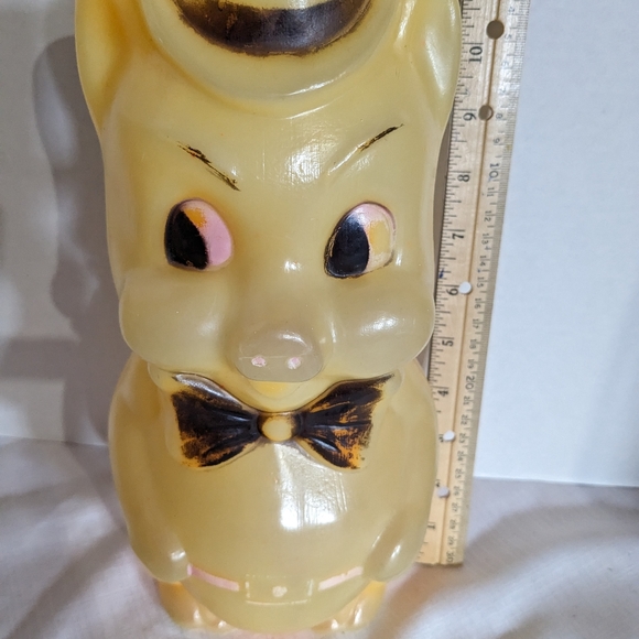 VTG plastic Piggy Bank blow mold with stopper Regal plastics Canada porky pig - Picture 12 of 13
